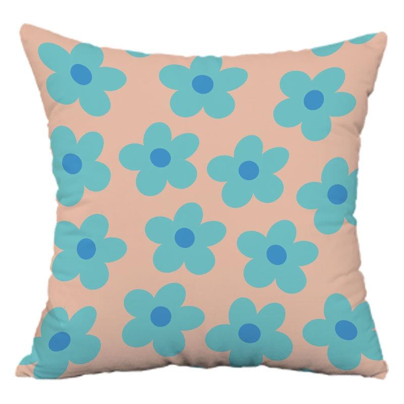 Simple Flower Pattern Pillowcase Dormitory Decoration Office Living Room Sofa Home Pillowcase