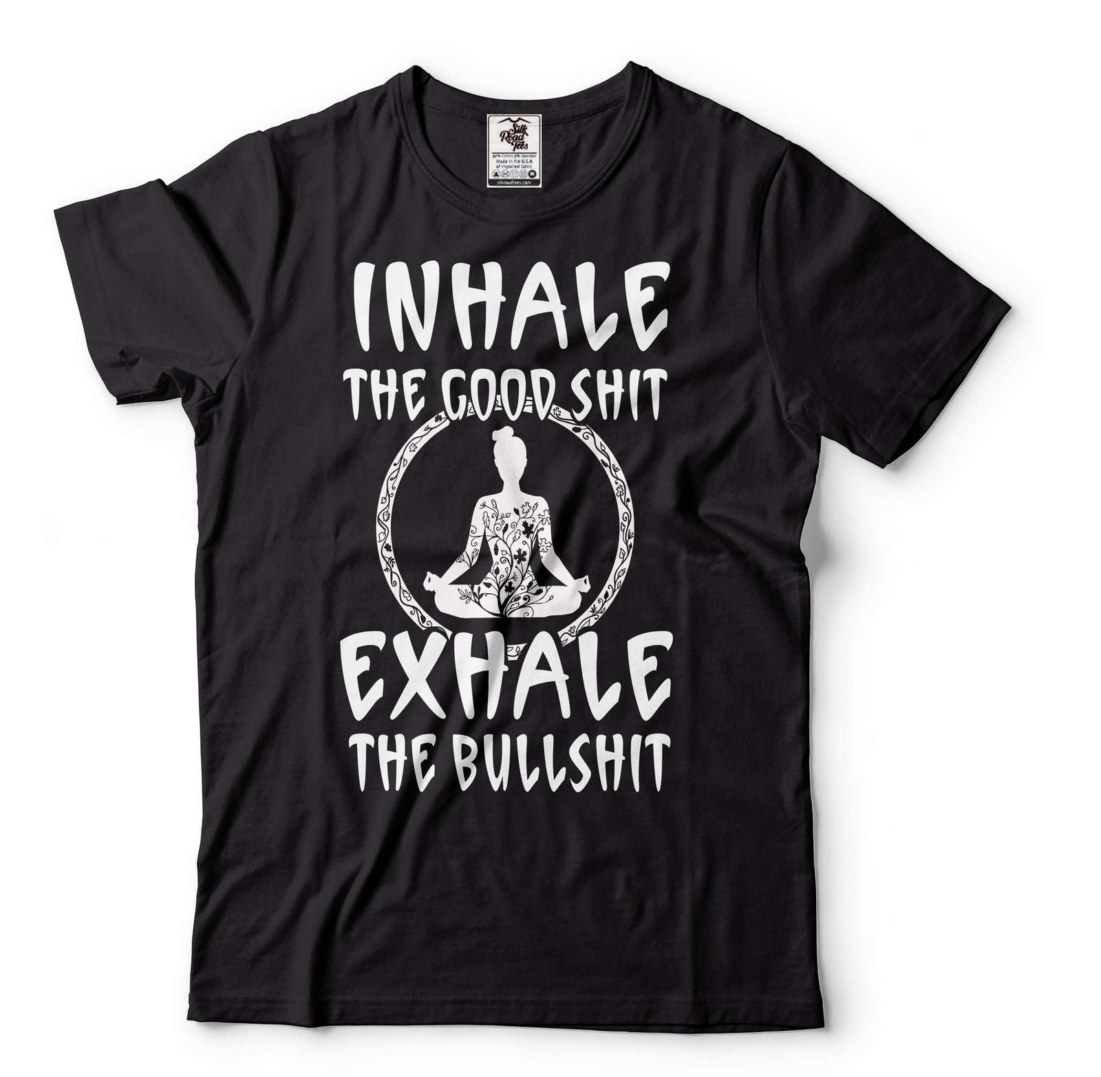 Inhale Exhale Shirt Yoga Shirt Peace Tee Funny Saying Tee Shirt For Her Women L