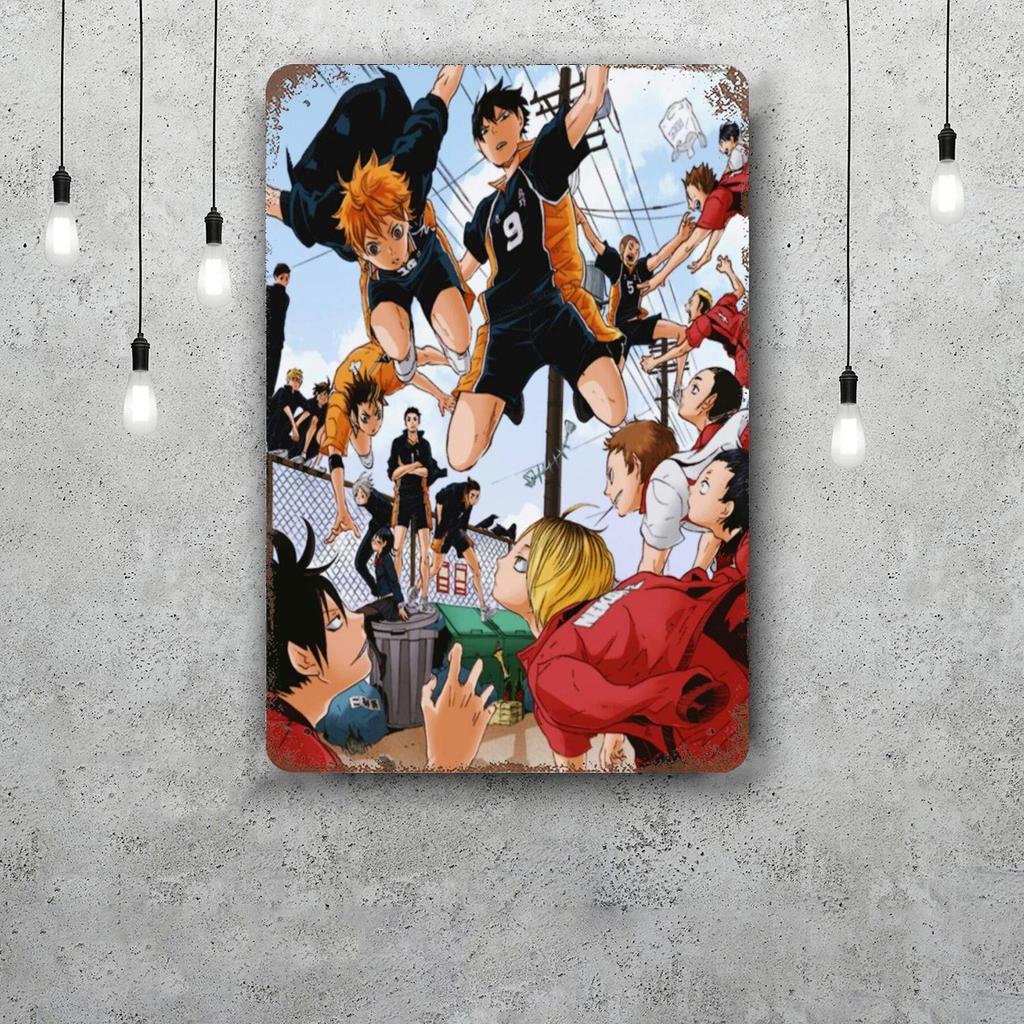 Haikyu Hinata Animation Vintage Metal Tin Signs Posters Decor Retro Metal Plaque Wall Art Decor for Garage Bar