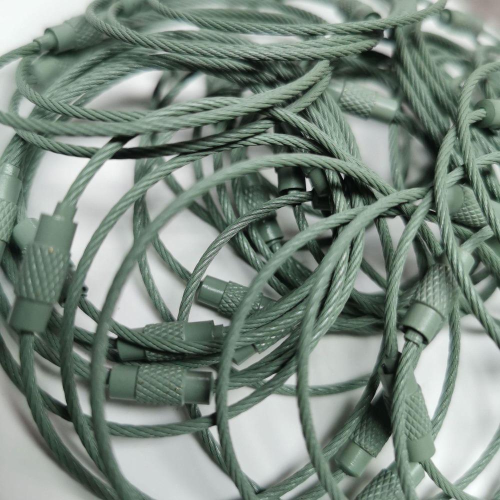 20PCS color paint wire rope 25 colors manufacturer wholesale key ring chain DIY tag cartoon key lanyard accessories