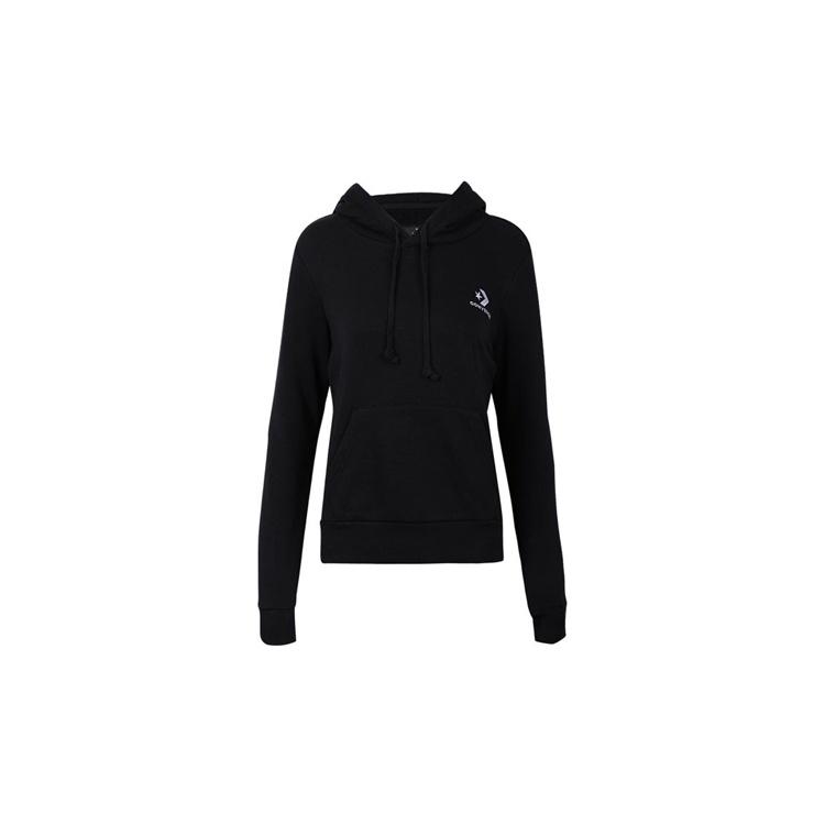 (WMNS) Converse Embroidered Star Chevron Pullover Hoodie Asia Sizing Black Women s 10019442-A01 S
