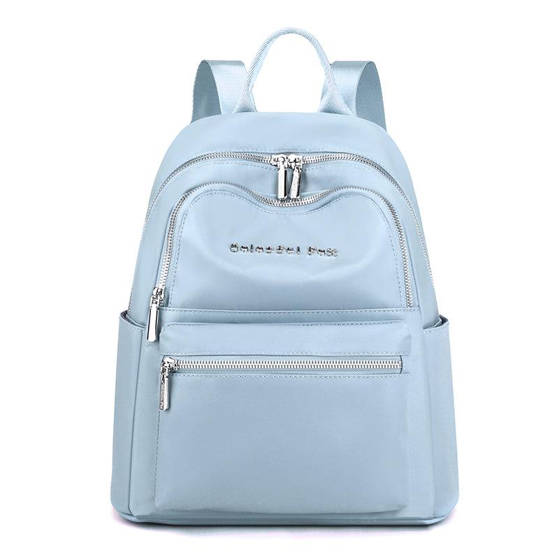 Women's New Fashionable and Simple Nylon Backpack with Large Capacity, Lightweight, Solid Color for Work and Commuting