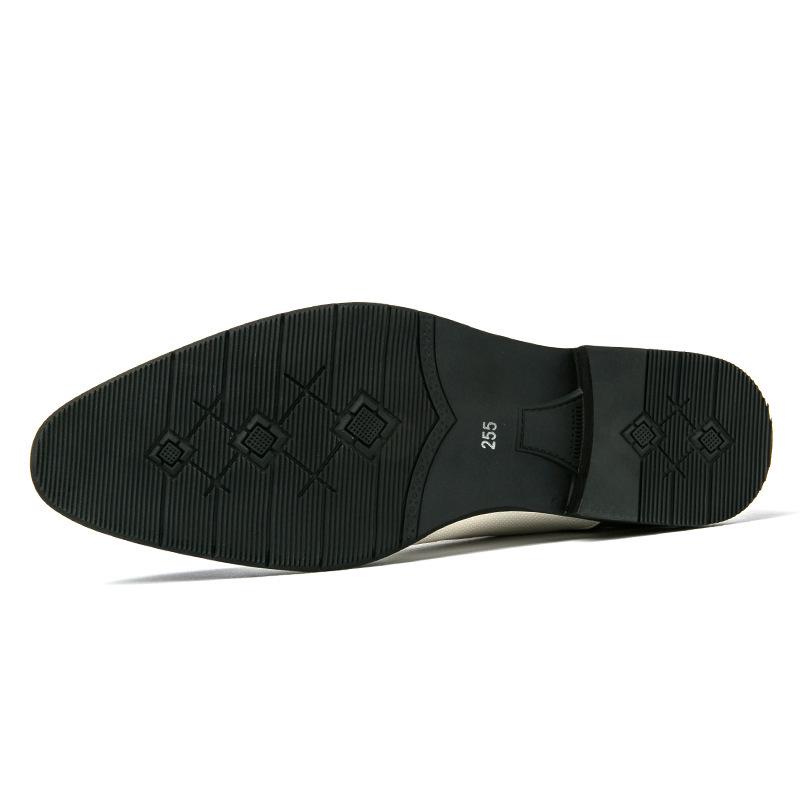 Men's Plus Size Casual Fashion Color Block Pointed Toe Leather Shoes