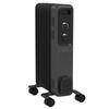 1500W Oil Filled Radiator, Portable Electric Heater with 3 Heat Settings, Safety Cut-Off and Wheels, Grey