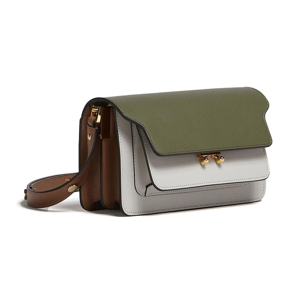 Marni Trunk Adjustable Leather Shoulder Strap Push Button Closure Calfskin Crossbody Bag Women Bags SBMP0121U1LV589Z411N