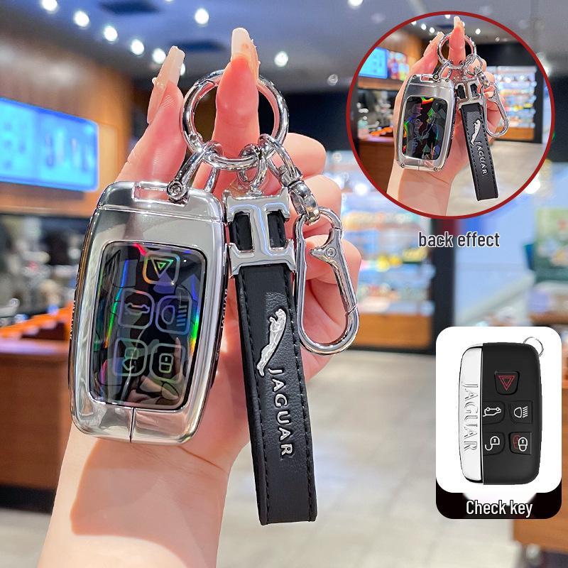 Jaguar XFL/XEL/XJL Key Cover: Iridescent Metal, High-End Buckle, F-Pace & F-Type Compatibility