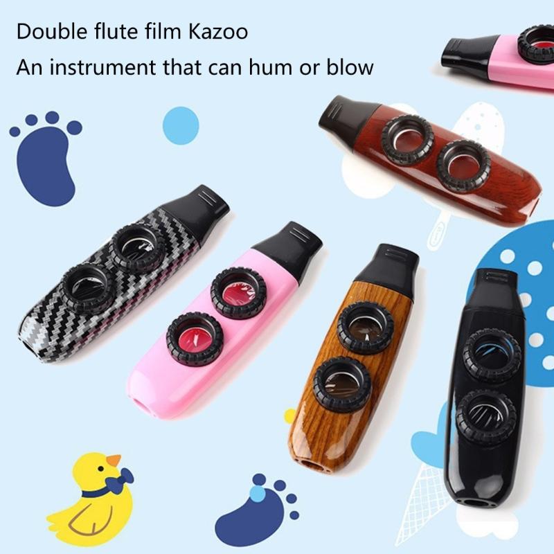 ABS Double Membranes Kazoo Portable Double Hole Kazoo Accompaniment Musical Instrument Gift for Child and Adult