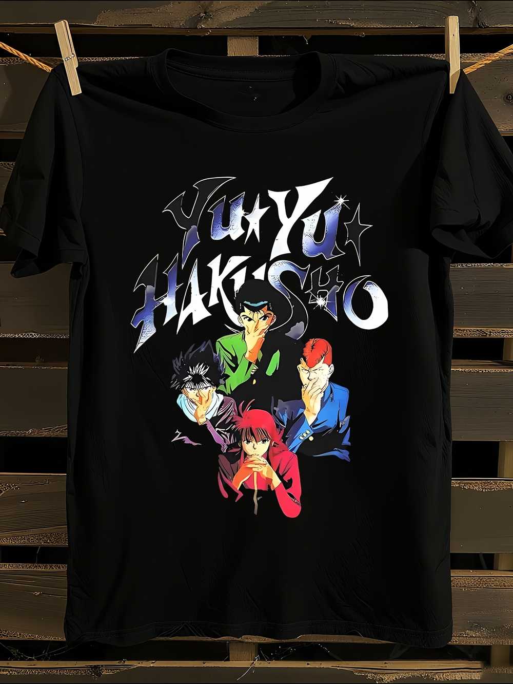 

Футболка с принтом из аниме Yu Yu Hakusho 90-х Мужская футболка Женские футболки с принтом букв Футболка с коротким рукавом Повседневная уличная футболка Топ XXL