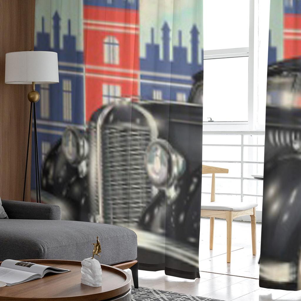 Willkommen in London, Retro-Poster, transparente Vorhänge für Wohnzimmer, transparenter Tüll, Fenstervorhang, Schlafzimmer, Küchendekor, Schleiervorhänge