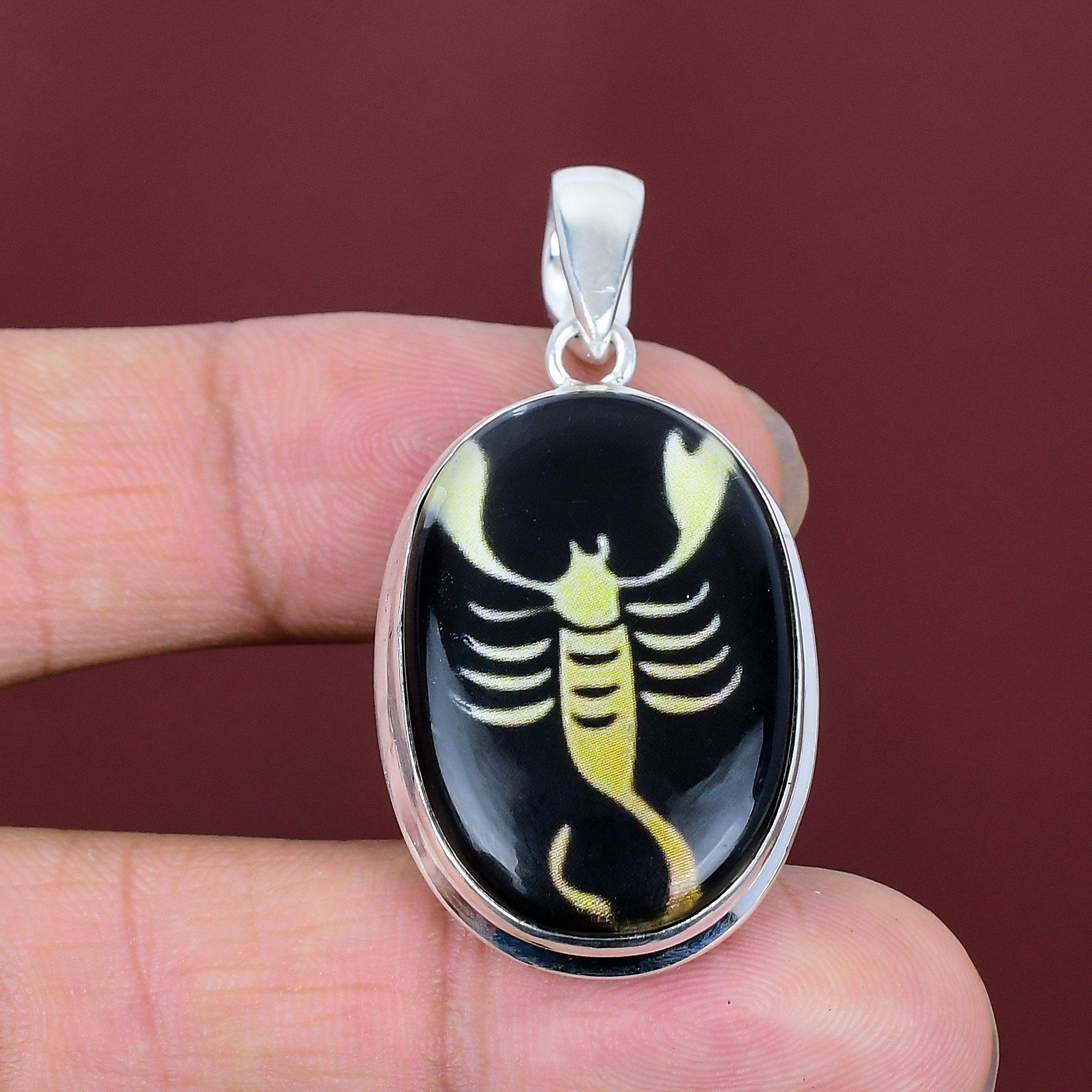 

Scorpio zodiac sign in black onyx pendant 925 sterling silver gemstone pendant handmade astrology pendant horoscope pendant scorpio jewelry