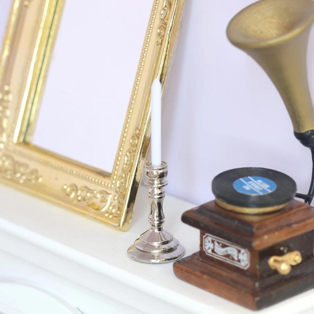 Synthetic Resin Dollhouse Miniature Candle Holder 1:12 Scale Miniature Candlesticks  Play House Toy