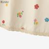 ZANZEA Women Floral Print Casual Round Neck Short Sleeve Blouse