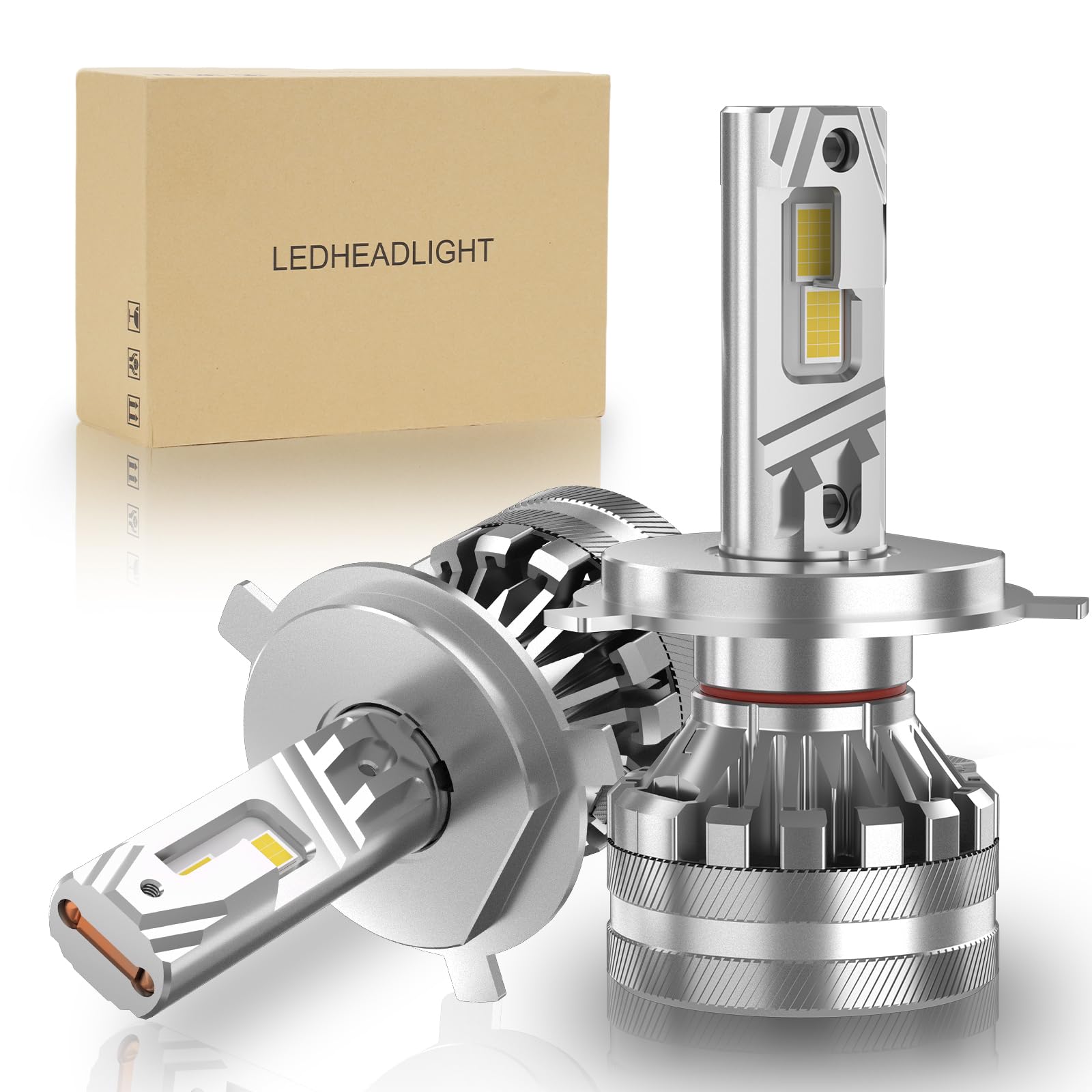 

Perrace H4 LED Ошеломляющий техосмотр Регулируемый 140 Вт Высокий Супер 6500K с Охлаждением Сильнейшая Четкая Граница IP68 Совместимый с Комплектом из 2 Ламп