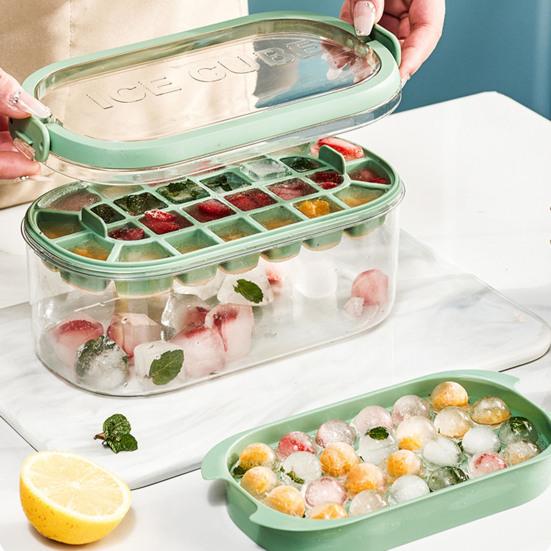 

Силиконовая форма для хоккея с шайбой большой емкости с герметичной крышкой. Легко чистящаяся форма для льда. Товары для дома. зелёный