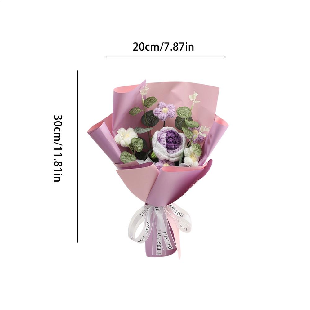 

Diy Graduation Bouquet Crochet Flowers Handmade Weaving Decorative Decor Valentine s Day Crochet Graduation Flower Bouquet фіолетовий