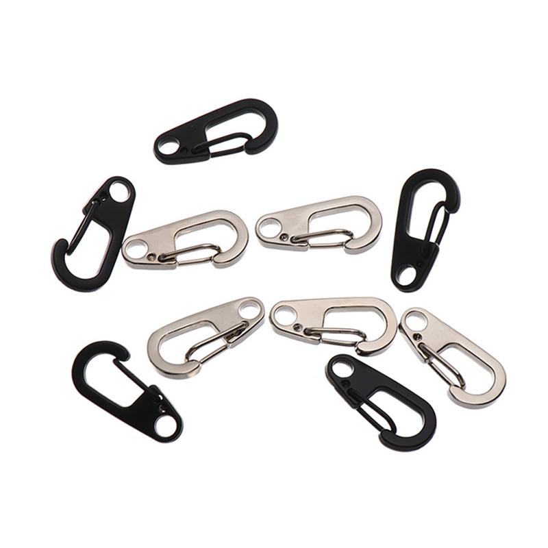 10 stk D Karabinkrok D-Ring nøkkelring Fjærklemmer Mini Aluminiumslegering Hengespenne Overlevelse EDC Gear Outdoor Camping Nøkkelring Verktøy