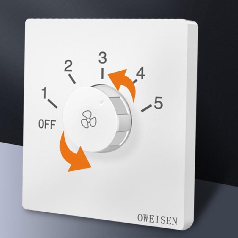 Adjustable Ceiling Fan Speed Control Switch Wall Button Dimmer Switch Electronics Mechanical Rotary-On/Off Switch 220V