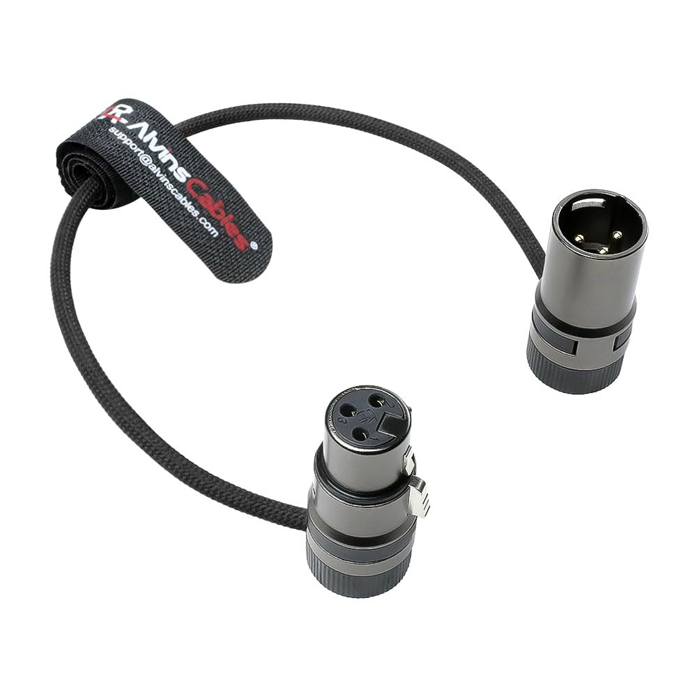 

Cables Rotating Slim XLR Male to Female Cable Premium Reinforced Specifications for Blackmagic Professional Camera Studio Audio Compatible Black чорний