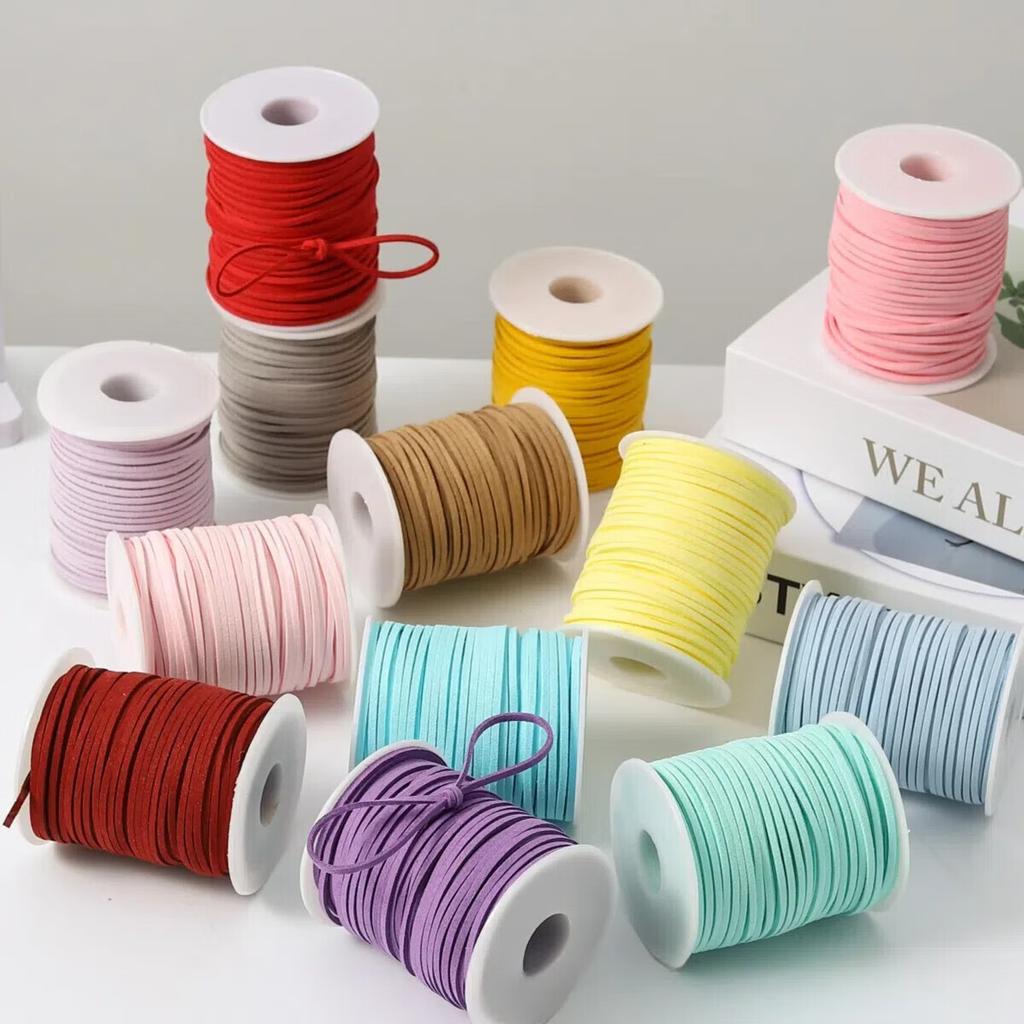 3mm 40m Leather Rope Floral Bouquet Wrap Ribbon for DIY Gift Packaging and Handmade Crafts Apparel Sewing Supplies