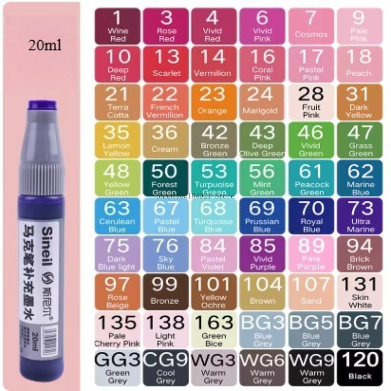 60 Color Marker Pen Refill Liquid Special Ink Art  Supplies Students Painting Creation Drawing Book Graffiti Watercolor Paint