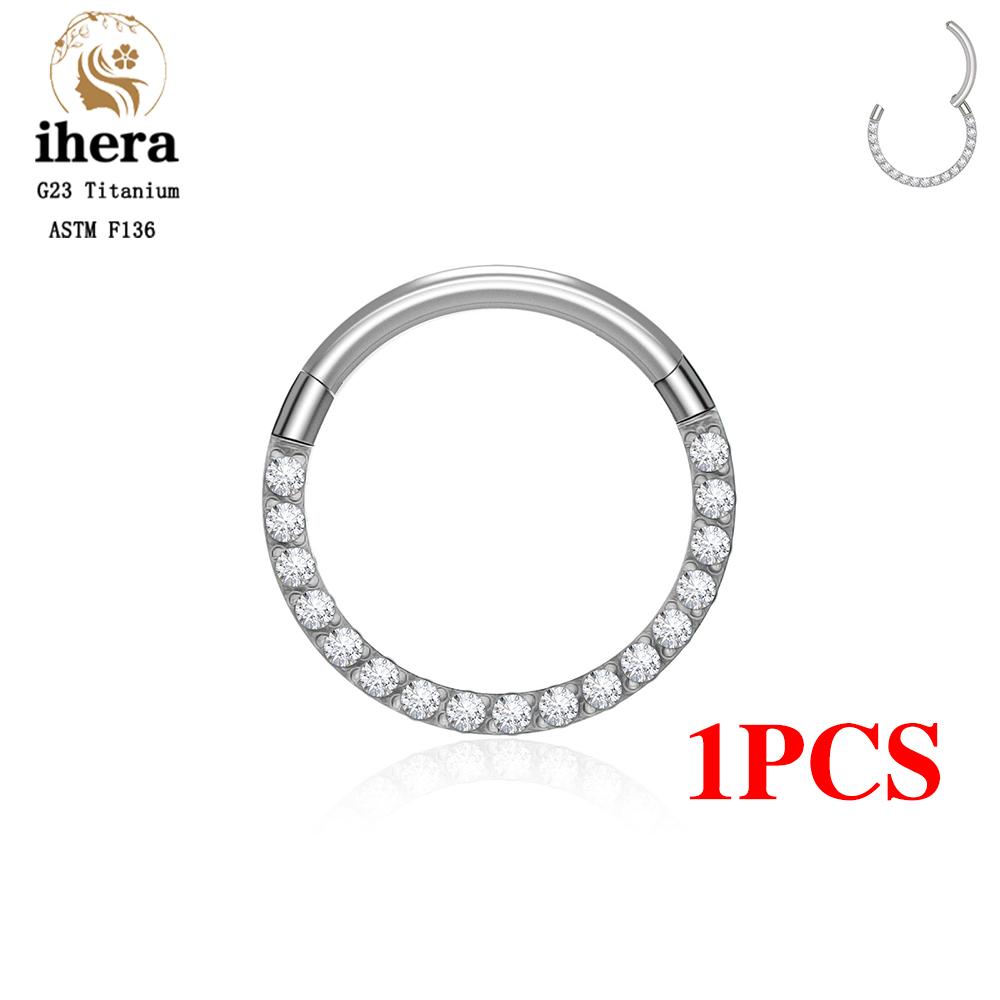 1/10 STKS G23 Titanium Neusringen Septum Clicker Oor Kraakbeen Tragus Helix Daith Oorbellen Hoops 16G 18G CZ Lichaams Piercing Sieraden