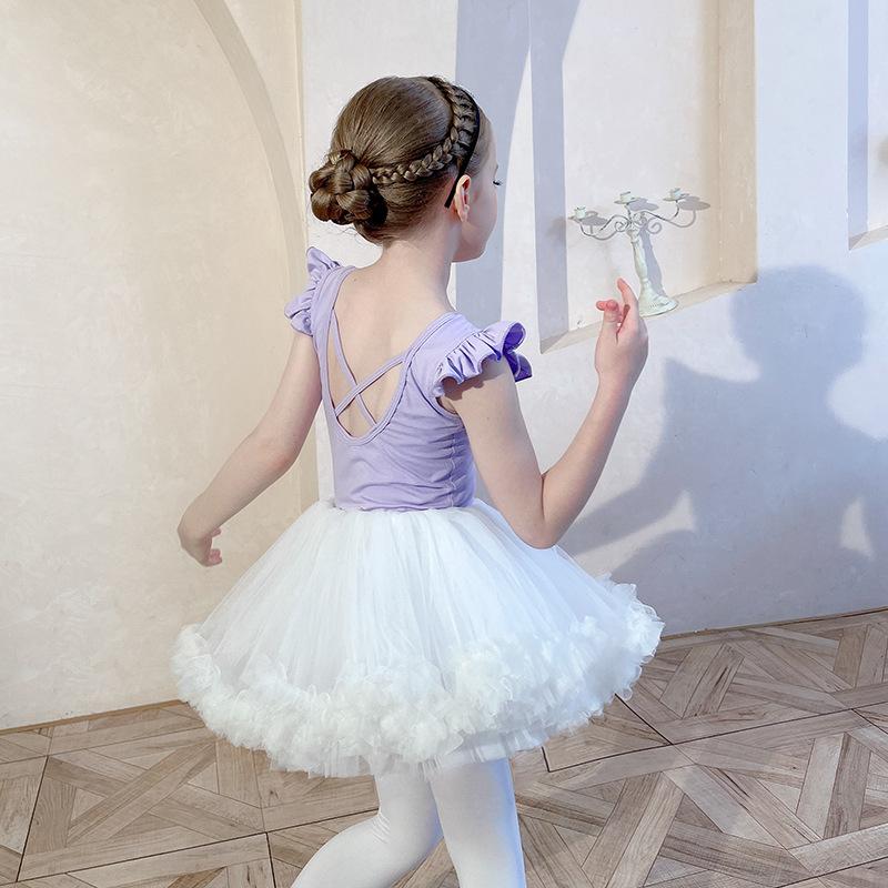 Children's Dance Clothing Autumn Girls Practice Clothing Sleeveless Grade Examination Chinese Dance Toddler Tutu Two-piece Set
