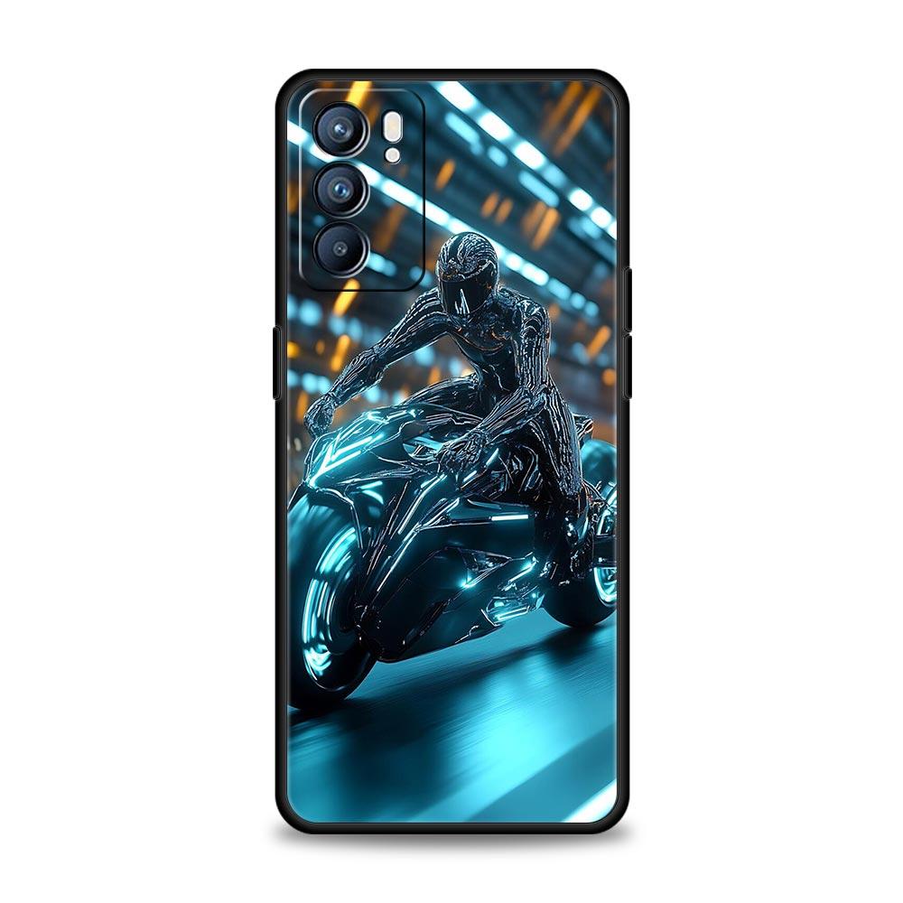 Motorcycle Phone Case For Oppo A17 A31 A54 A57 A78 A79 A98 Find X5 X6 Reno 6 7 8 10 11 12 13 F Pro 5G Soft TPU Cover Fundas Bags