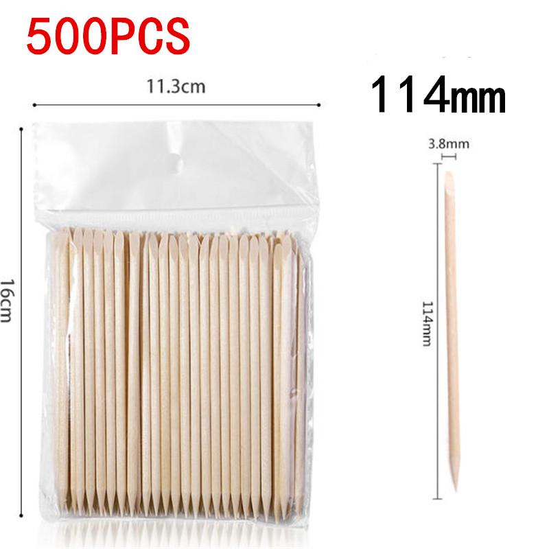 100/200/500pcs 114mm Nail Art Pusher Wood Sticks Cuticle Pusher Remover Rhinestones Dotting Removal Manicure Pedicure Care Tools