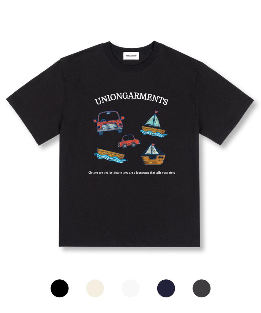 UNION GARMENTS Carship Sketch Oversized Short Sleeve T-Shirt 5 Colors