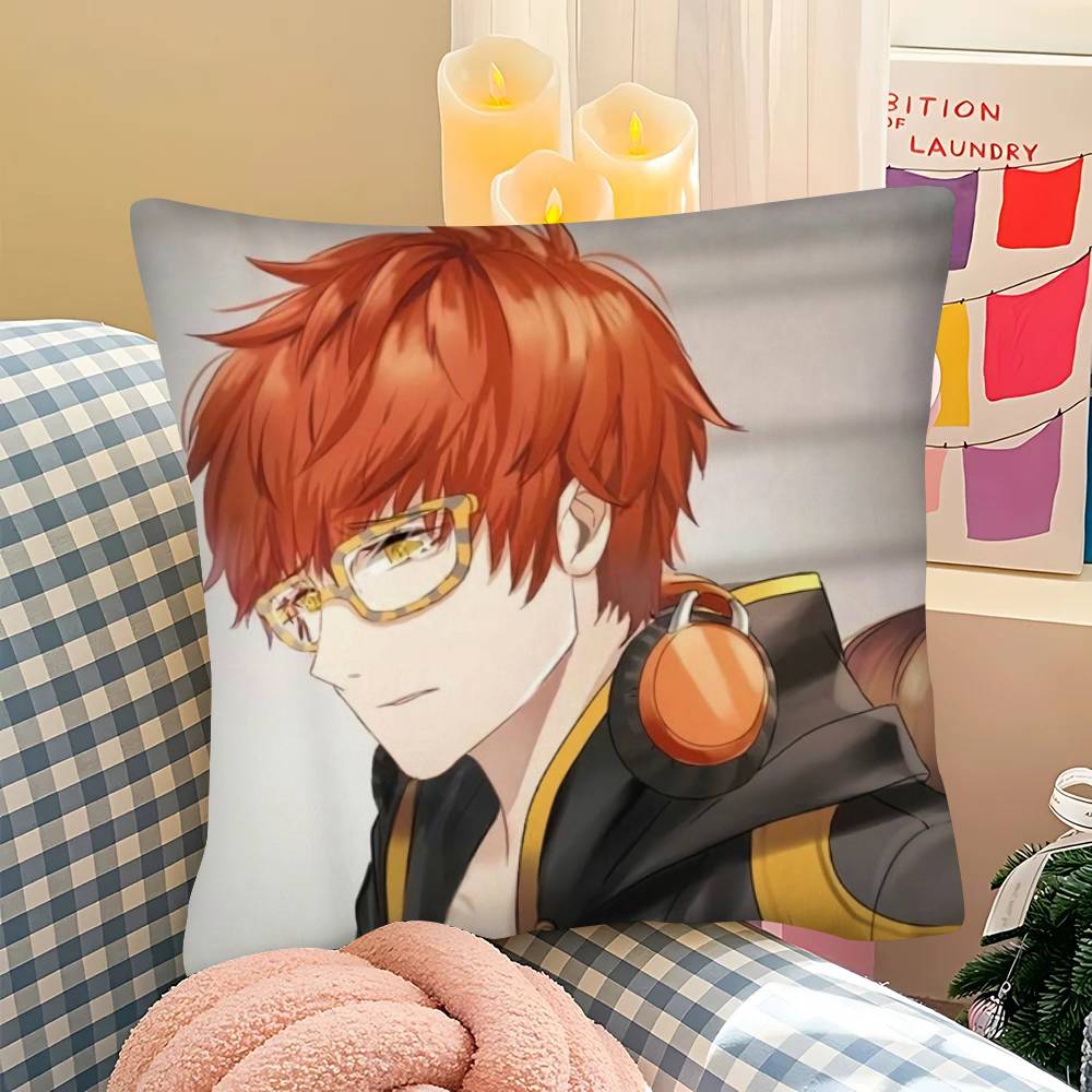1Pc Anime M-Mystic Messenger Game Pillow Case Fashion Square Pillowcase Bedroom Sofa Room Ins Decoration Leisure