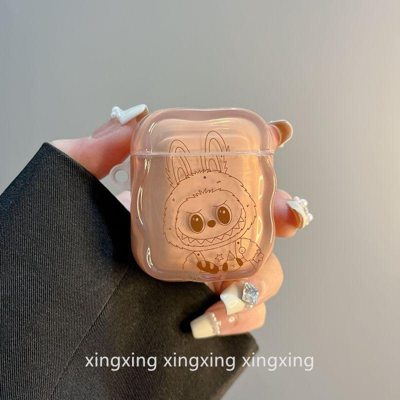 

Милый мультяшный анимационный защитный чехол для Airpodspro2 Apple Bluetooth Airpods4 Чехол для наушников 3-го поколения airpods1/2 generation Brown Rab [single shell]]