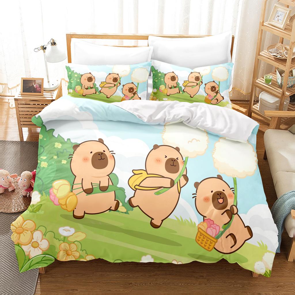 Kapibala Duvet Cover Set Comforter Bedding 3D Children'S Bedding Set 3-Piece King Size