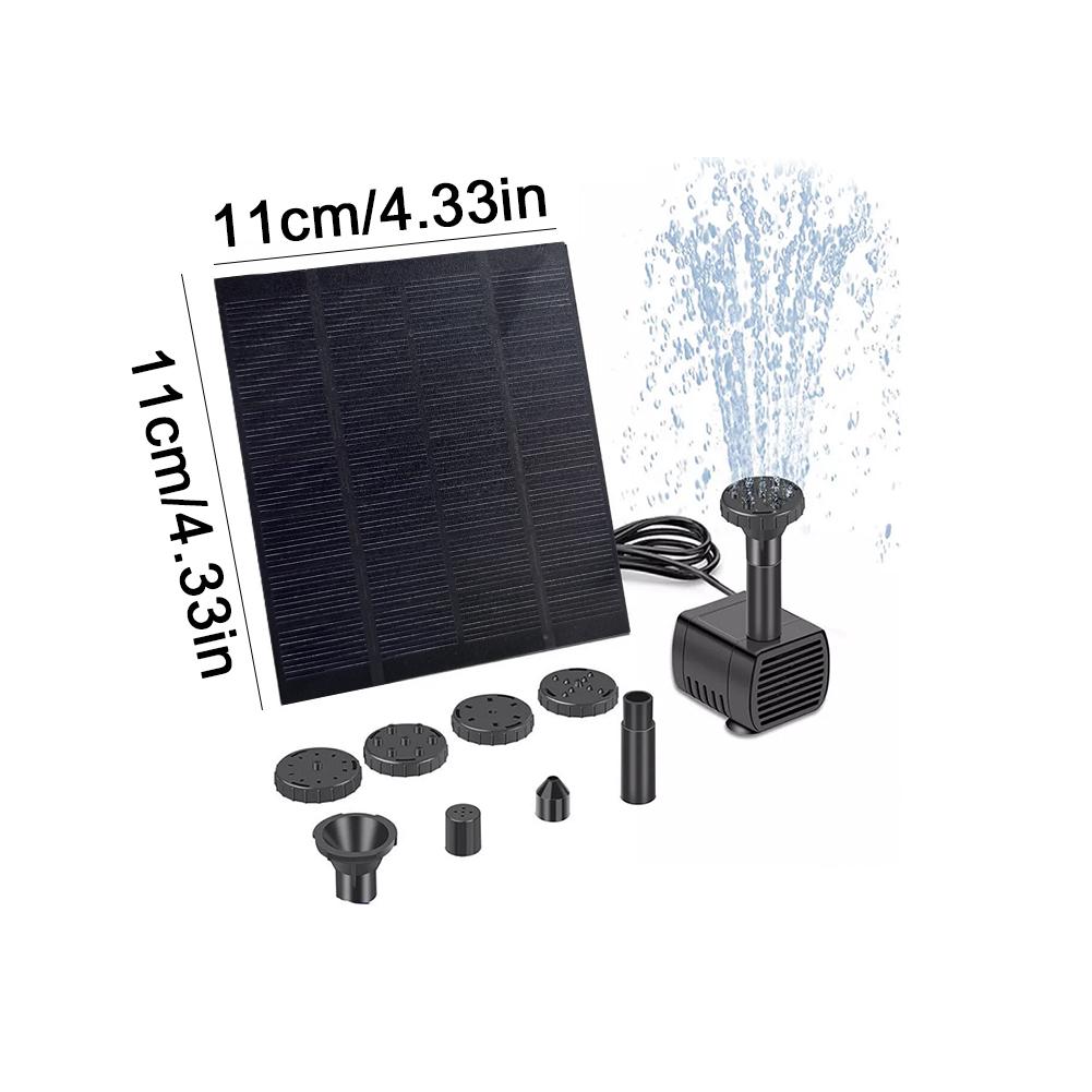 Solar Panel Powered Water Feature Pump with Nozzles Solar Fountain Pond Pump Kit Solar Pond Pump for BirdBath Garden Small Pond