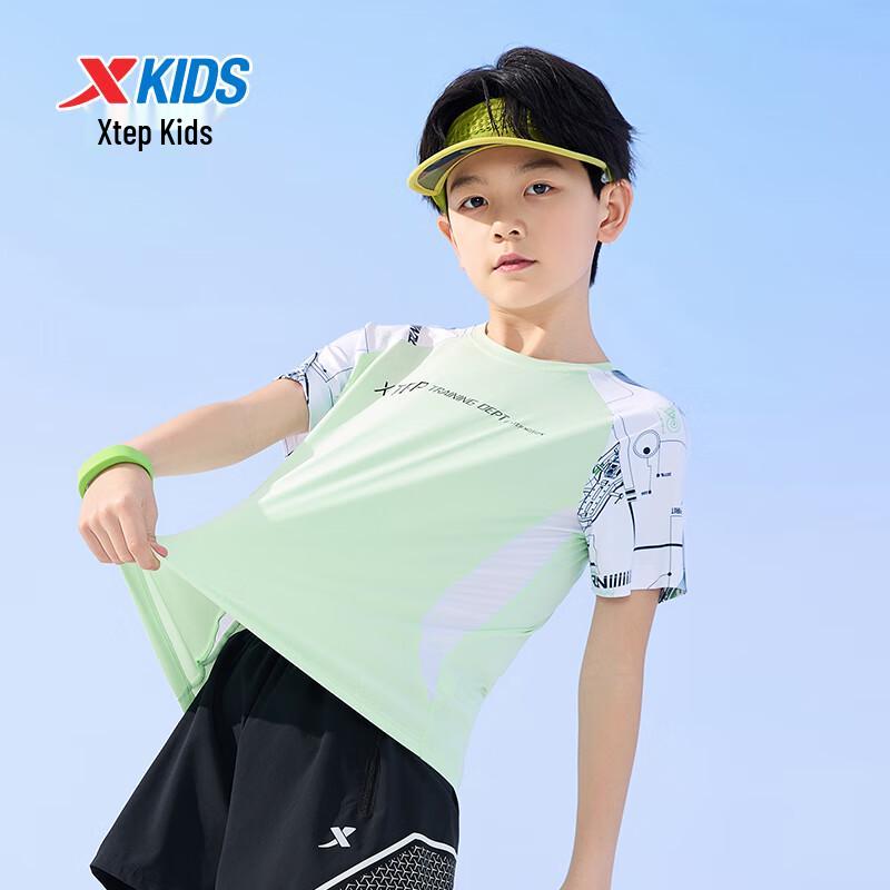 Xtep Boy's Color-Block Short Sleeve Knit T-shirt