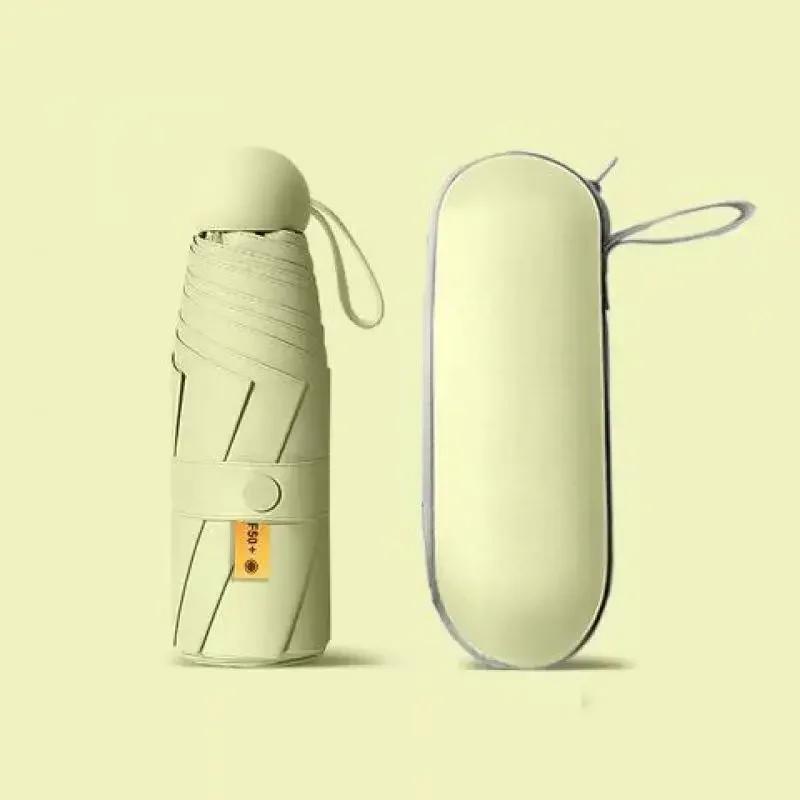 8-Ribs Sun Umbrella Portable Mini Umbrella Sun Protection Capsule Umbrella Parasol with Box UV Folding Pocket  Umbrella