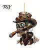 Festive Auto Interior Accessory Halloween Skull Car Hanging Ornament, 2D Flat Acrylic Rearview Skeleton Pendant Mirror Decor, Spooky