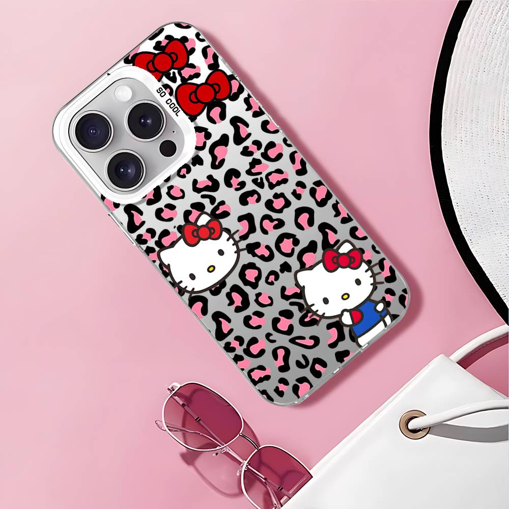 Leopard Hello Kitty Phone Case For IPhone 17 16 15 11 12 13 14 Pro Max 16 Plus 12 Mini 7 8 XR XS 15Pro MAX Cove