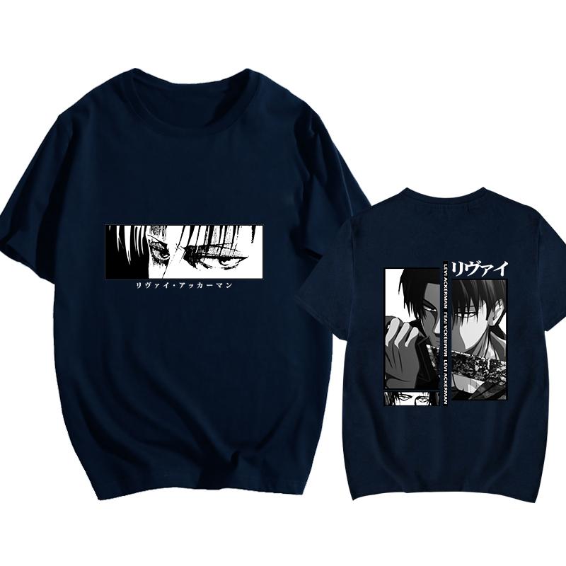 Футболка с принтом японского аниме Levi Ackerman Graphic Street Cool Y2K Harajuku Shirt Levi Ackerman T-Shirt Top Unisex S