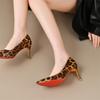 Pointed Sexy Leopard Print High Heels Women's Spring New Shallow Mouth High-end Skirt Stiletto Single Shoes