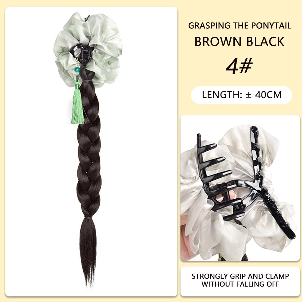 

Синтез женский парик в китайском стиле, длинный парик с косой, бабочка, кисточка, имитация хвоста, наращивание волос, темпераментная прическа