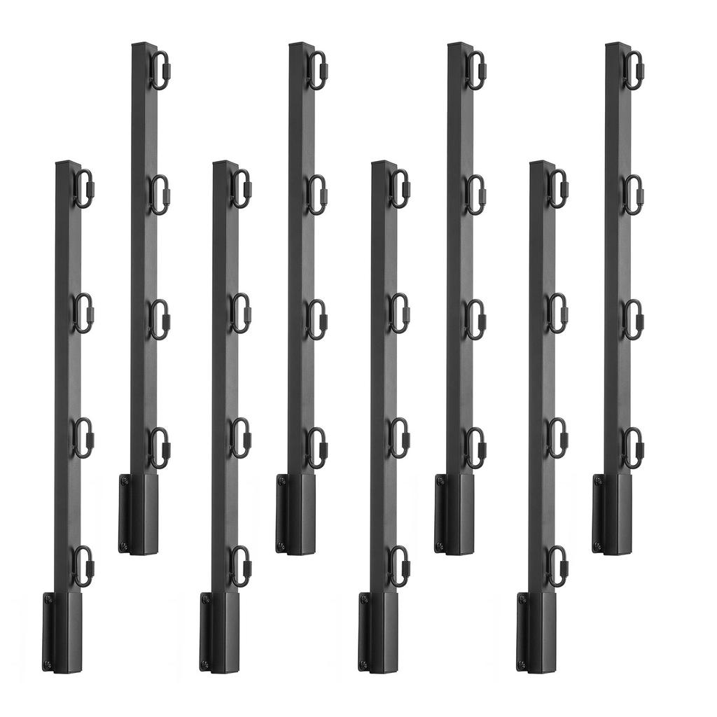 VEVOR Fence Post Extender, 8 Packs 605 mm Barbed Wire Arm, Sturdy Steel Fence Height Extender, Flat or Surface Mounted Barbed Wire Extension Arms