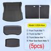 All Weather Cargo Liners for Tesla Model 3 2026 2025 2024 Travel Accesories Front Rear Trunk Mats 2nd Row Seatback Protector Pad