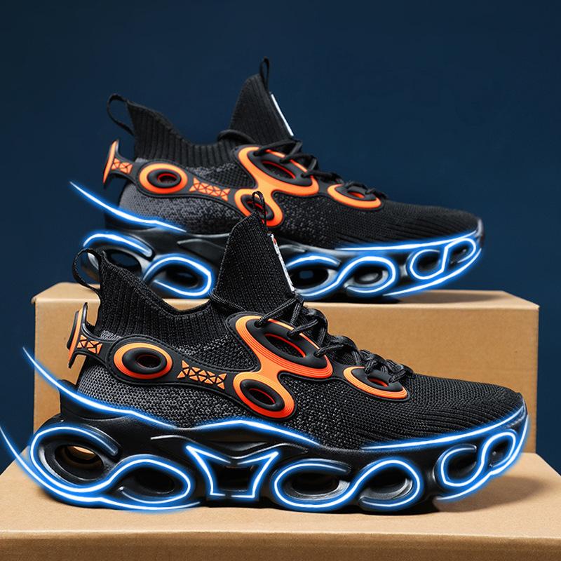National men's shoes new large size blade running shoes casual running mesh spring and autumn breathable sports shoes