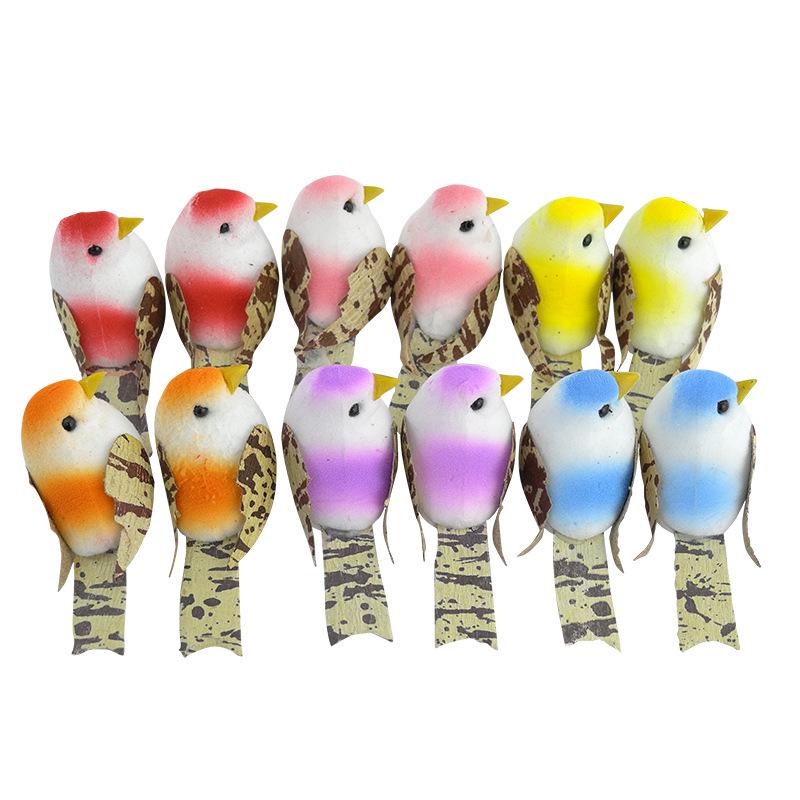 Mini Foam Bird Ornaments for Creative Landscaping and Bonsai