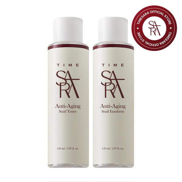 TIME SARA Anti-Aging Snail Toner + Emulsion Set TIME SARA Snail Toner + Snail Emulsion