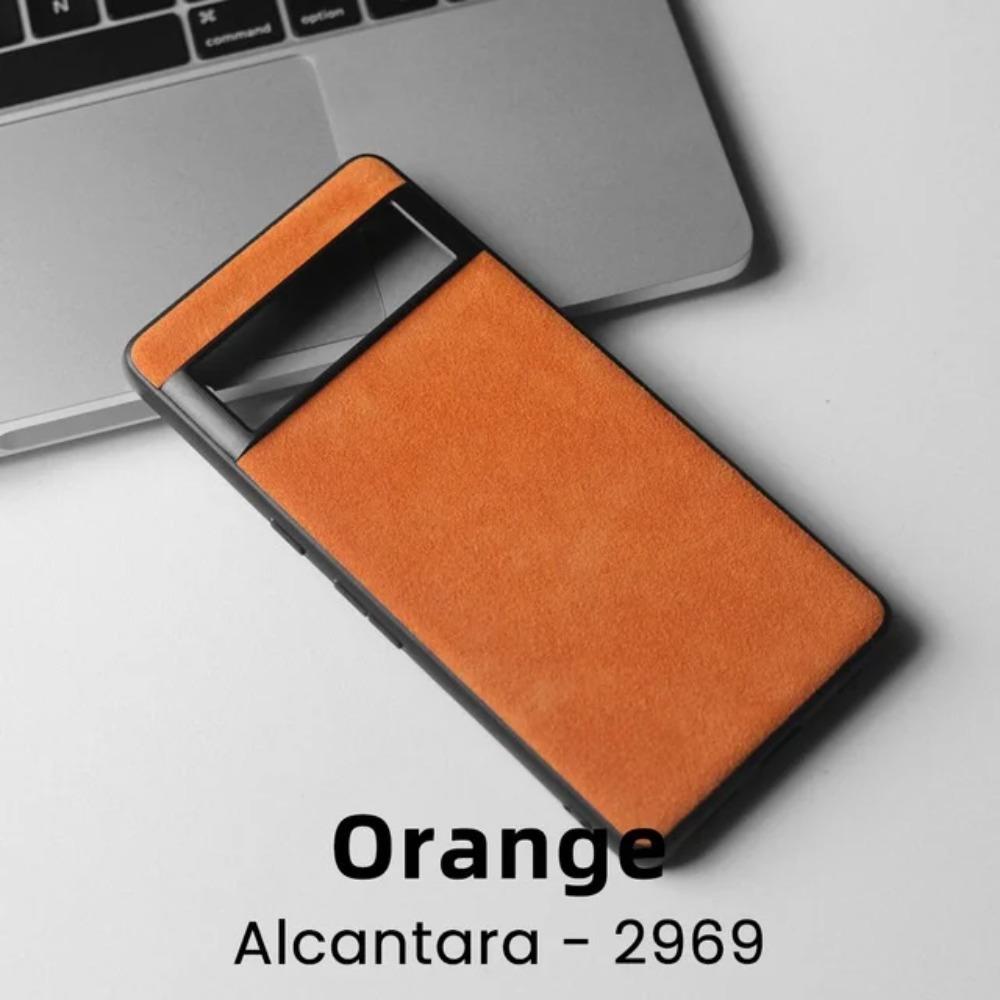 Alcantara Hülle für Google Pixel 10 Pro XL 5G 9 Pro 9A 8 8A 7A 7 6A 6 Pixel Fold Natürliches Wildleder Leder + Weiche Kante + PC Harte Abdeckung