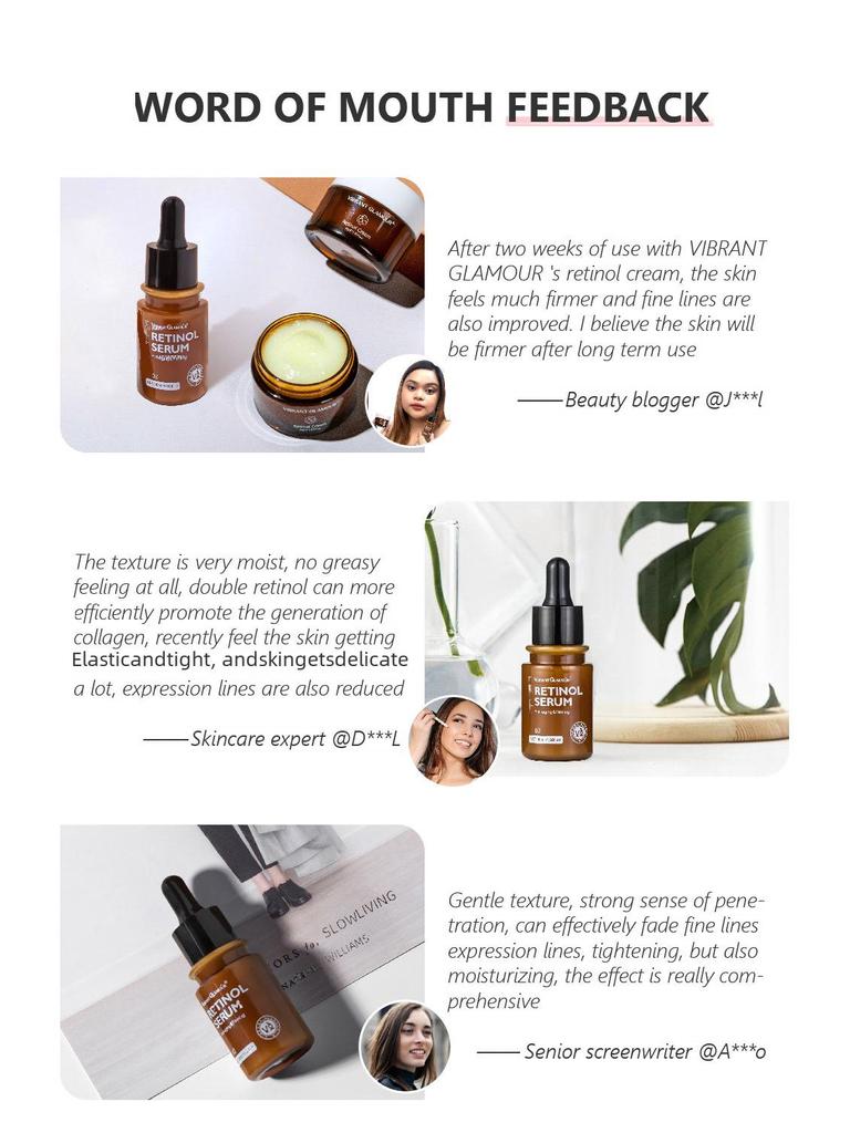 Strahlendes Glamour Retinol Serum für feine Linien
