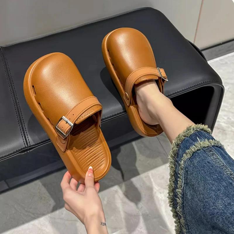 Fashion Smile Men's And Women's Slippers Soft Closed-toe Non-slip Slippers Summer Fashion EVA Slippers Outdoor Breathable Beach Slippers