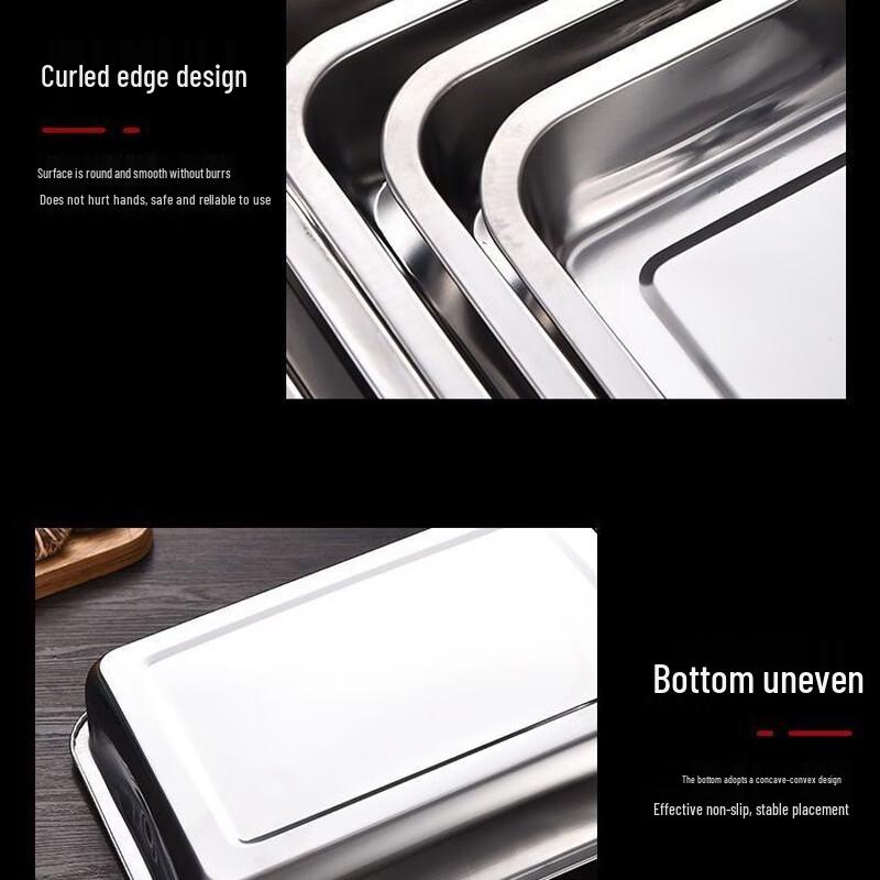 FengZhi Stainless Steel Rectangular Steaming Tray