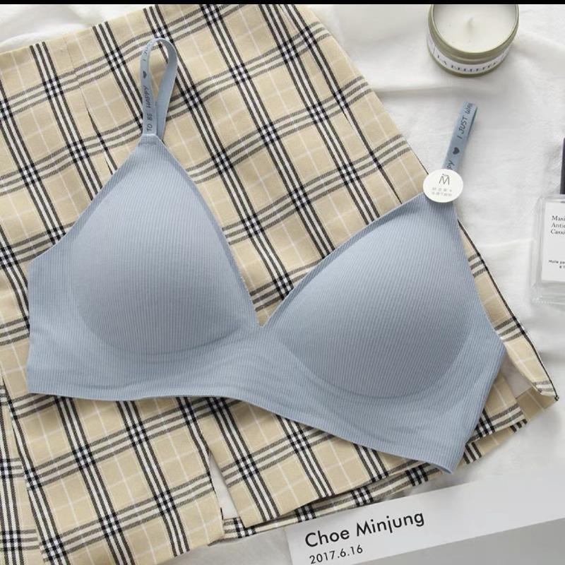 Naked Comfortable Thin Red Bra Seamless Breathable Large Thickened Jelly Strip Expansion Underwear